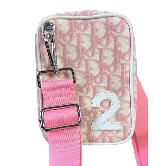 Dior Handbags - Christian Dior Trotter No. 2 Pink & White Crossbody Bag (CDXX125)